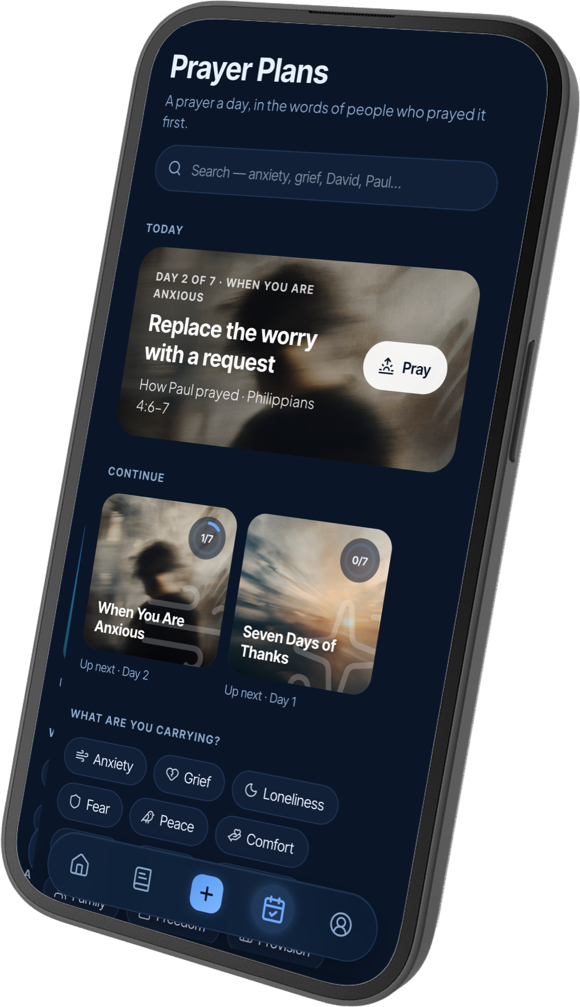 Prayer plans in the PrayU app